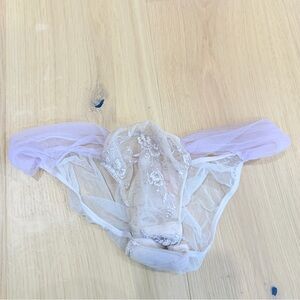 Victoria's Secret Sheer Lace Panty in Soft Pink and lavender